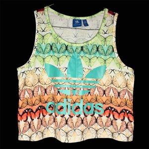 adidas Originals x Farm Rio Butterfly Crop Tank Top Trefoil Womens M